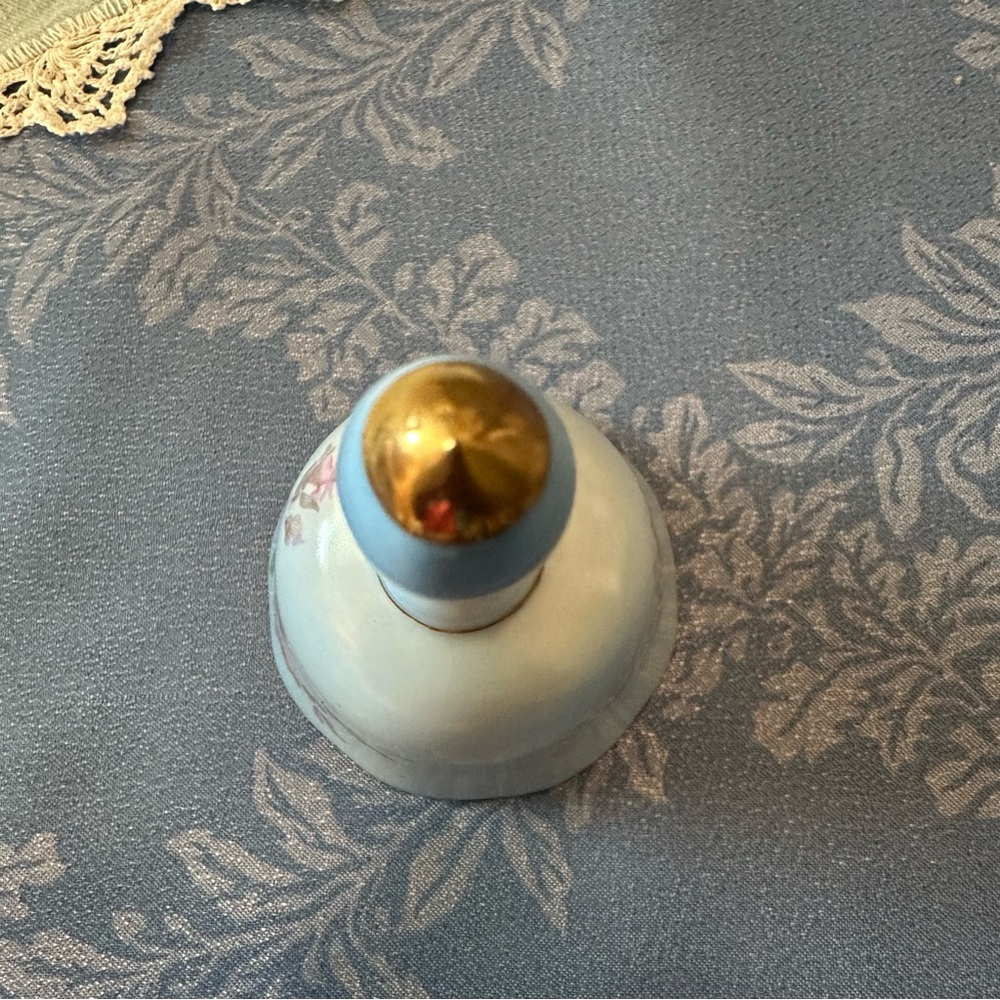 Nipoon Floral Blue and Gold Decorative Ceramic Bell - Picture 5 of 10